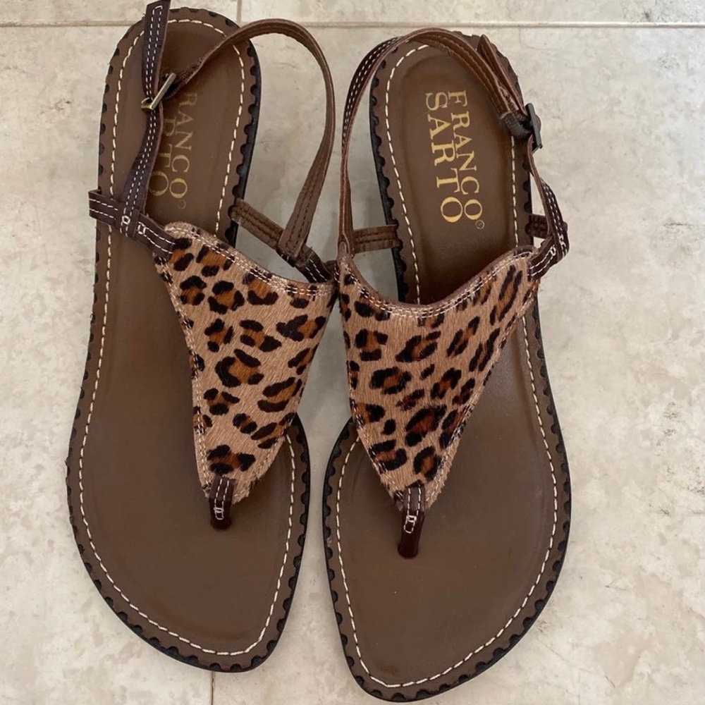 Franco Sarto leopard sandals